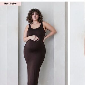 bumpsuit maternity dress - brown